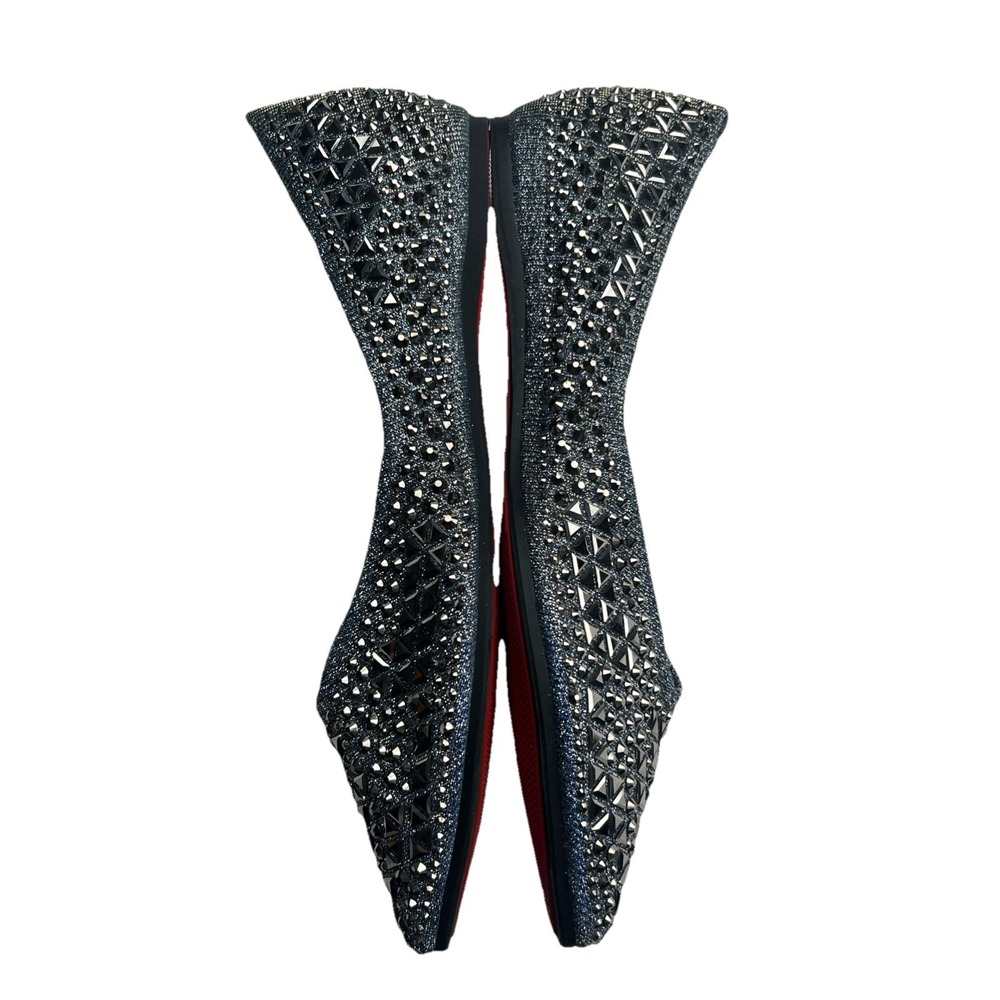 Rivets Flats Pointed Toe Glitter Beading Ballerian Shoes Shallow Mouth Sequined - Picture 2 of 8